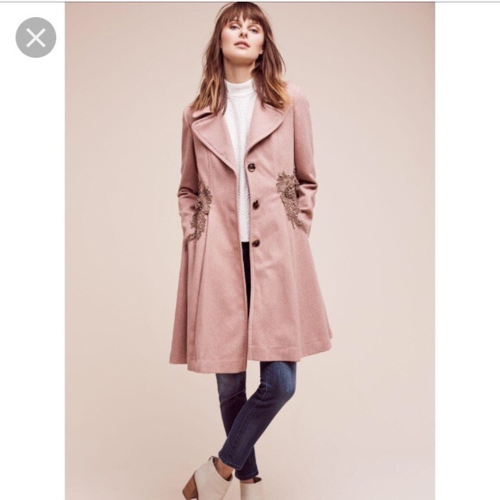 Anthropologie Elevenses Astoria embroidered coat